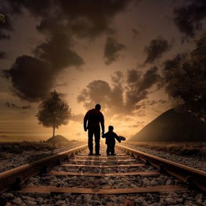 father and son, walking, railway-2258681.jpg